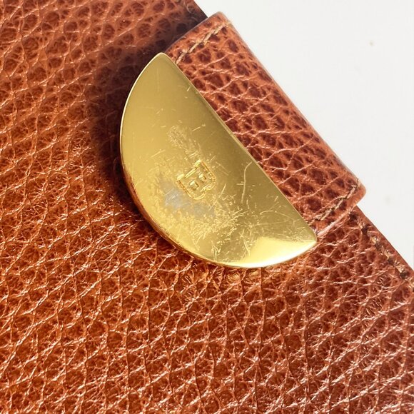 Bally Wallet French Purse Small Bifold Tan Grained Leather Vintage Y2K - Picture 9 of 11